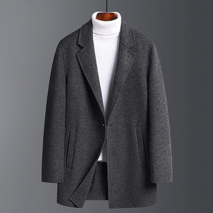 Double-sided woolen coat men's thick slim coat