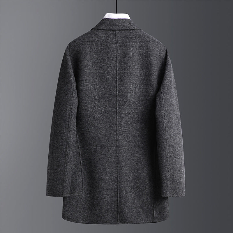 Double-sided woolen coat men's thick slim coat