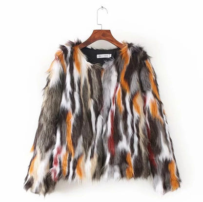 Women's Faux Fox Coat Short Fur