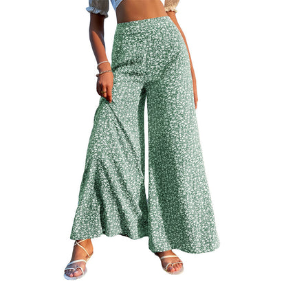 Women's Stretch High Waist Wide Leg Loose Trousers Women Beach Vacation