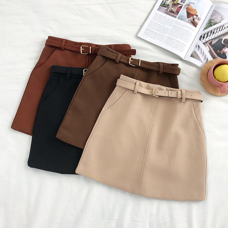 High waist All-match Bag Hip A-line Skirt