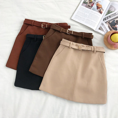 High waist All-match Bag Hip A-line Skirt