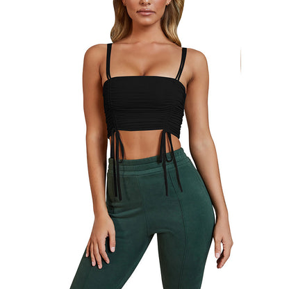 Women's Sling Wrinkled Bandage Tube Top