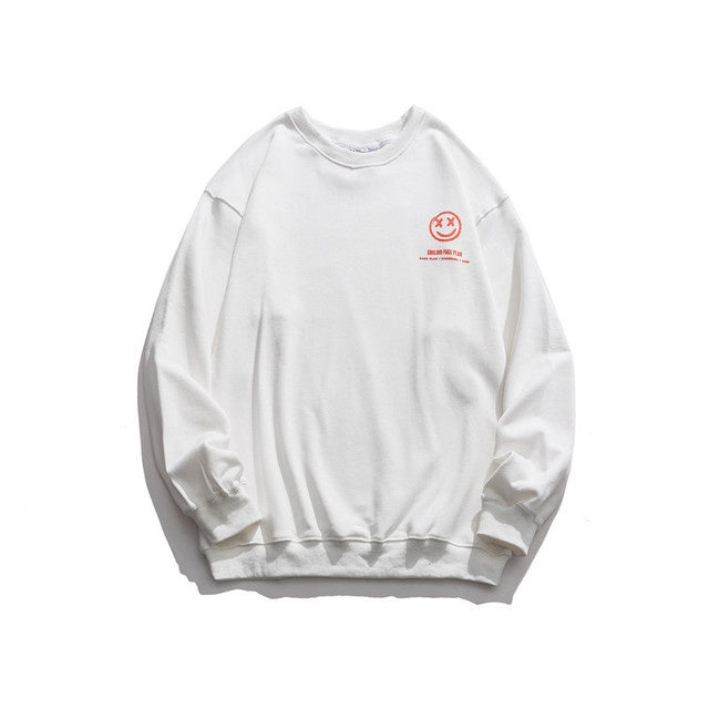 Long-sleeved sweatshirt with smiley letters on the back