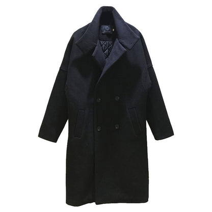 Men's loose thick woolen coat