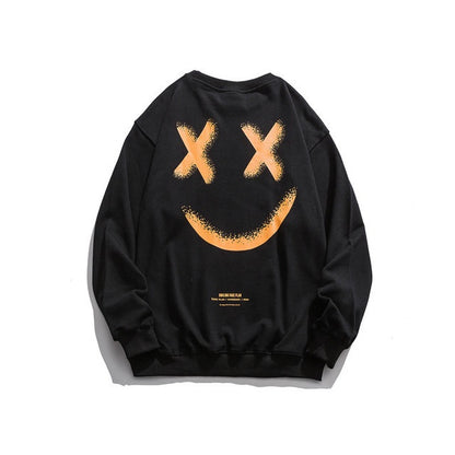 Long-sleeved sweatshirt with smiley letters on the back