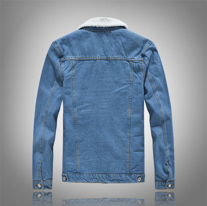 Lamb down denim jacket