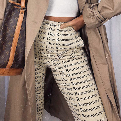 Letters printed strappy slacks