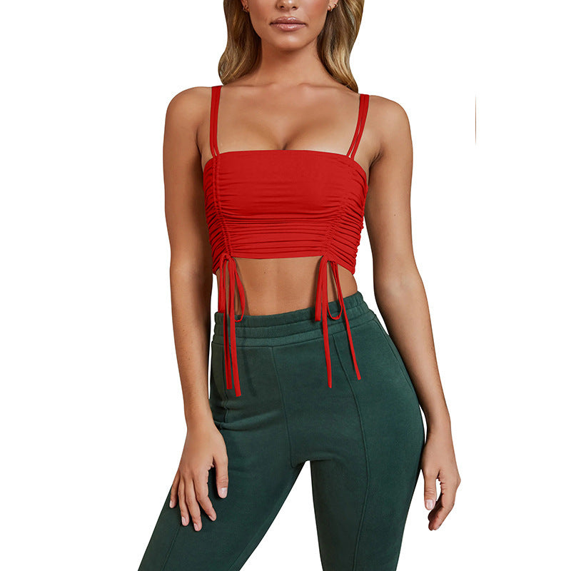 Women's Sling Wrinkled Bandage Tube Top