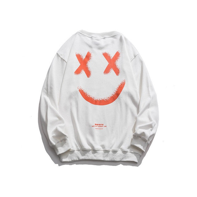 Long-sleeved sweatshirt with smiley letters on the back