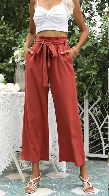 New Women's High Waist Fashion Casual Wide Leg Pants