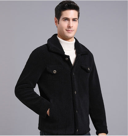 Grain Fleece Men Jacket Autumn And Winter New Style