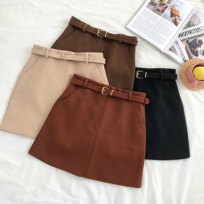 High waist All-match Bag Hip A-line Skirt