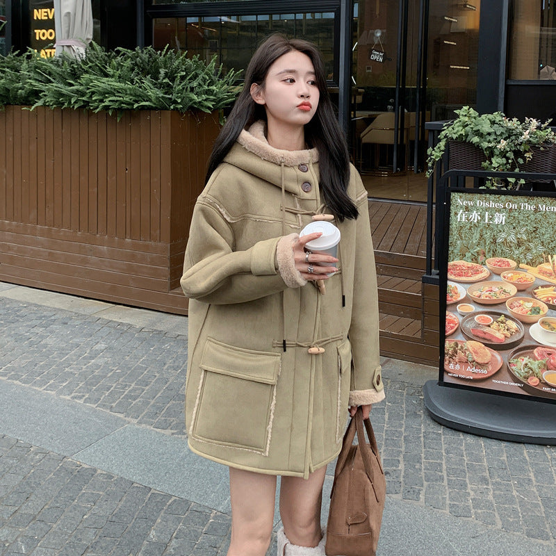 Women's Vintage Suede Lambswool Coat