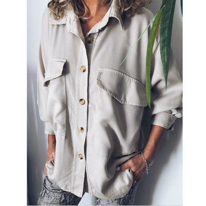 Women's Cardigan Cropped Sleeve Shirt