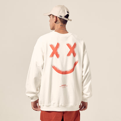 Long-sleeved sweatshirt with smiley letters on the back