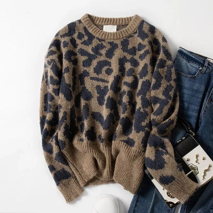 Mohair leopard sweater