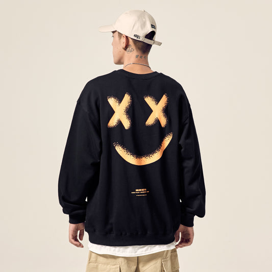 Long-sleeved sweatshirt with smiley letters on the back