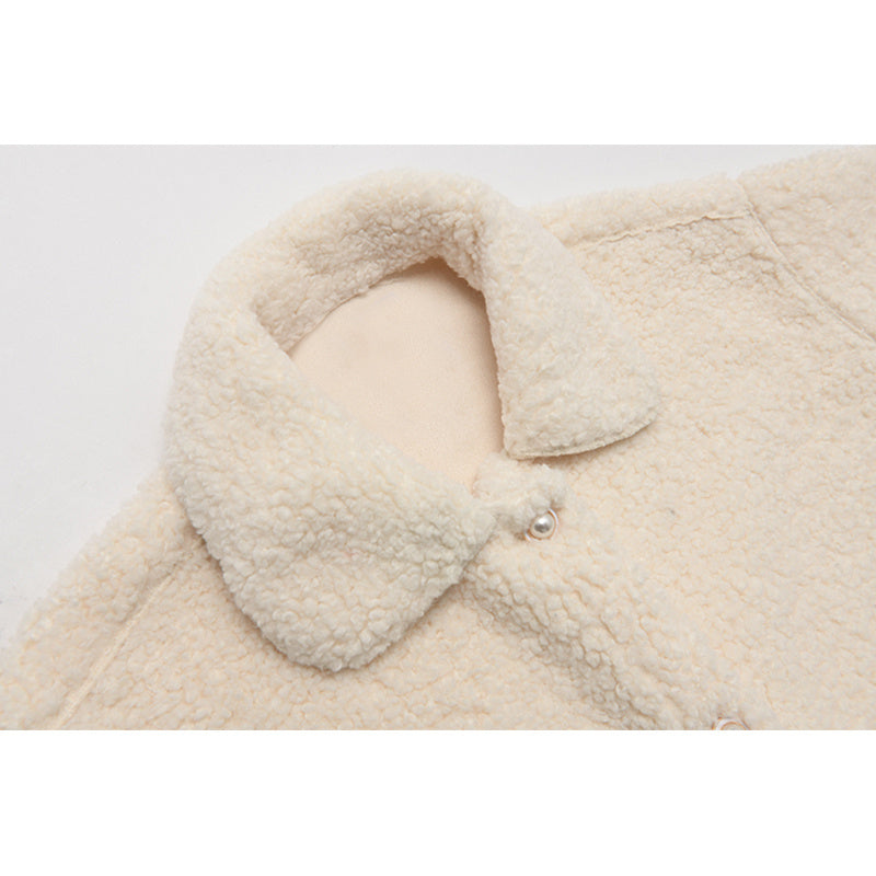 Lamb wool celebrity style coat