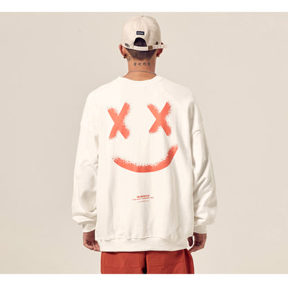 Long-sleeved sweatshirt with smiley letters on the back