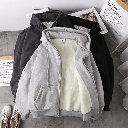 Hooded plus fleece padded hooded sweater