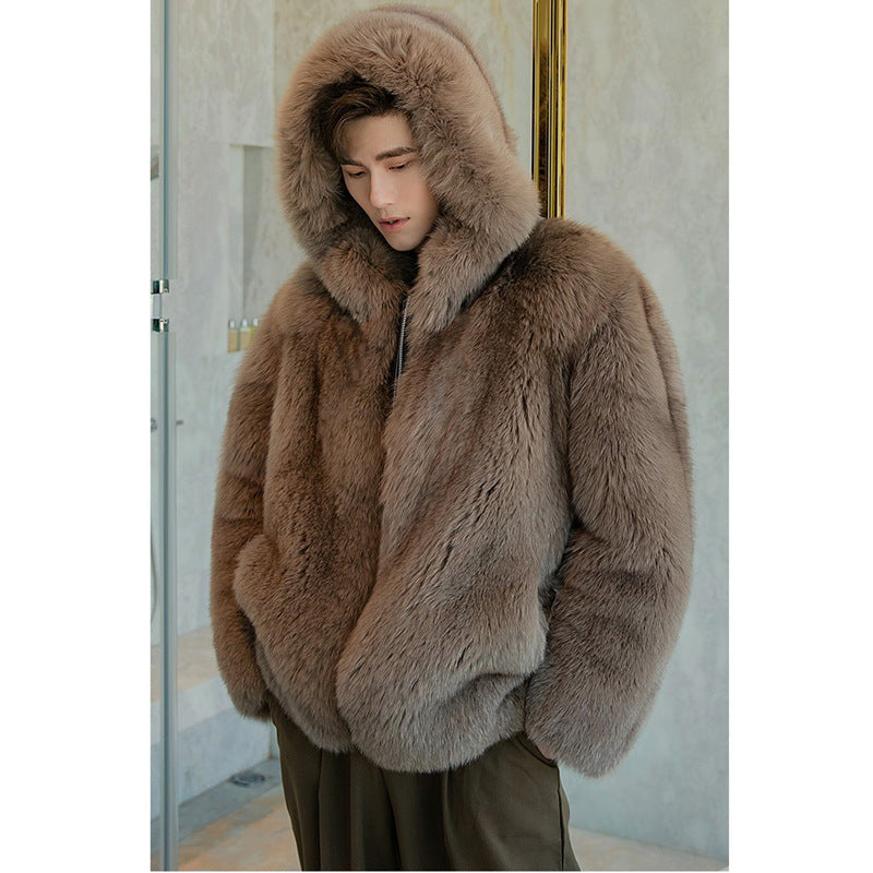 Wool Coat Hooded Thickened Jacket And Fleece